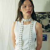 DOT pattern slim tie (Ivory)