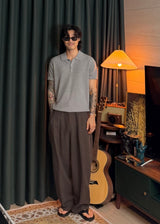 Hachi Linen Collar Short-Sleeve Knit 5COLOR