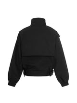 Twin Strap High-Neck Cropped Jacket