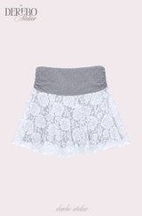 lace plum banding pants skirt