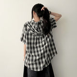 Roaming Check Hooded Short Sleeve Shirt Southern