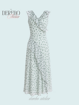 Mint Soufflé Frill Long Dress