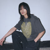 Untitled Heart Logo Pigment Wash Short Sleeve Washed Black