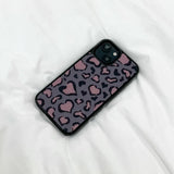 [MADE][Glass Bumper Case] Heart Leopard Drawing Case ⋆ Pink Gray