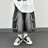 cut-off big pocket shorts