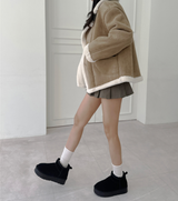 (100% SHEEPSKIN🐑🤎) 2 COLORS キュートフェミニンバターセミショートマウンテンコート