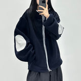 reverse elbow fleece zip-up
