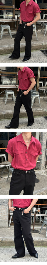[Unisex] ワイドフレアコットンパンツ(2color)