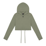 LOGO STITCH STRING HOOD LONG SLEEVE