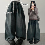 Nell ウエストバンドデニムワイドパンツ