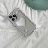 [made]white pearl heart ver resin phone case 