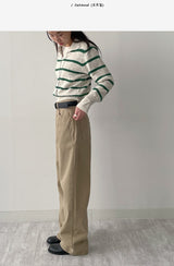 Open Stripe Crop Knit