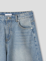 Amore curved stripe denim
