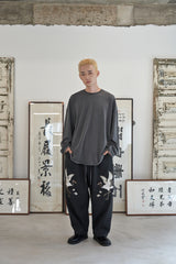VINTAGE P. DYEING CUT-OUT BOX TEE (Charcoal)