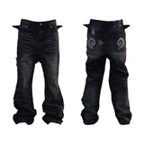 SEXXDEVIL Washed Terry Loose Bootcut Jeans