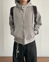 Compact Crop High-neck Hood Zip-up