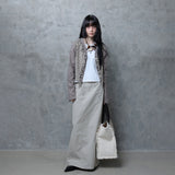 FRINGE STRIPE CARDIGAN: BEIGE