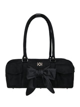 Bow Pottie Bag (Suede Black)