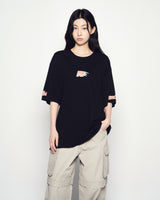 25FW ADLV ファイアーワークスロゴ半袖Tシャツ ブラック