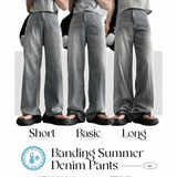 [Short, Basic, Long] [S–2XL] [サマーロングパンツ!] デット. ベンダブルスパンデックスサマーデニムパンツ (2 colors)
