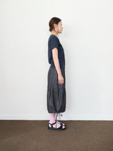 shirring bermuda denim pants