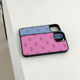 cherry glossy glass bumper case (pink)