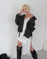 Cotton Washed Wrap Oversized Jacket