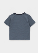 [B-BASIC] Stripe Cap Sleeve Short Sleeve T-shirt 2SIZE