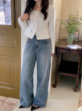デイリーウォッシングコットン100ワイドデニムパンツ