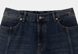 Owen Vintage Back Banding Side Cut Wide Denim Pants