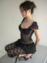 NOIR RUFFLE TOP / NOIR RUFFLE トップス