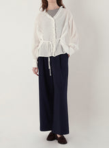 Frill v-neck blouse