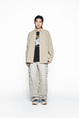 25SS ロゴエンボオーバーサイズチェックシャツ ベージュ