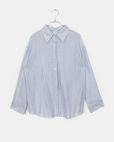 Manin Stripe See-Through Oversized Fit Long Sleeve Shirt