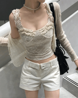 Sugar Dairy Frill Lace Sleeveless Top