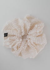 Lace Flower Stripe Scrunchie_Large_Beige