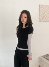 ベーシックUネックウォームペンダントTシャツ (5color)
