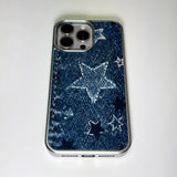 Faded Denim Stardust Phone Case Blue Indigo (SV_MagSafeGlass)