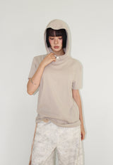 CURVE HOODED HALF TEE