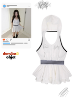 Sporty Hooded Flare Skirt Two Piece