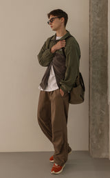 Cotton line parasuit pants
