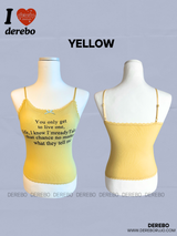Lettering Pad Camisole Sleeveless T-shirt