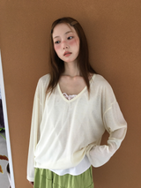 Cinnamon Summer V-neck Knit (6color)