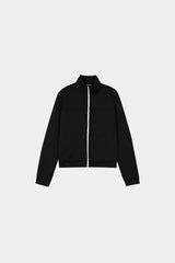 Jersey high-neck zip-up