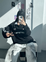ラグランスリーストライプカラースウェットシャツ🖤🩶🤍 - 3 カラーズ