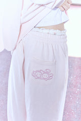 Ribbon bunny hood pants (soft pink)
