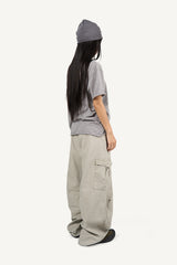 Canvas Cargo Curved Pants