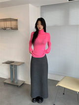 WOOL SOFT LONG SKIRT (4COLOR)