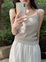 Cozy Border Cotton Rib Sleeveless (4color)