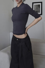 26SS★ [ EEUN BASIC ] チューイング7分丈スリムTシャツ